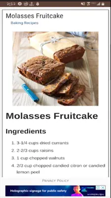 Healthy Baking Recipes android App screenshot 0